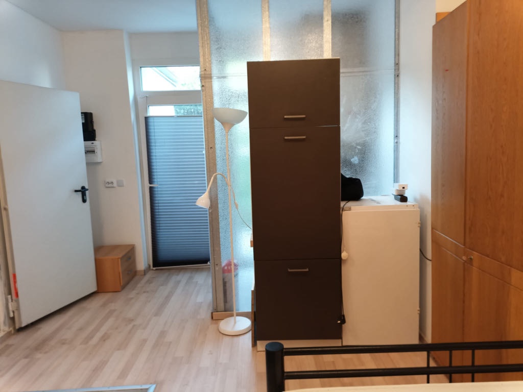 21 qm große 1-Zimmer-EG-Wohnung Nr. 8 mit eigenem Hauseingang in Dülmen, mit Garten, möbliert, in Bahnhofsnähe, mit Zug 15 min. bis Münster Hbf